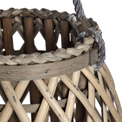 Wicker Bulbous Lantern - Large