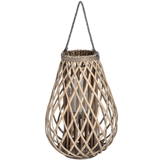 Wicker Bulbous Lantern - Large