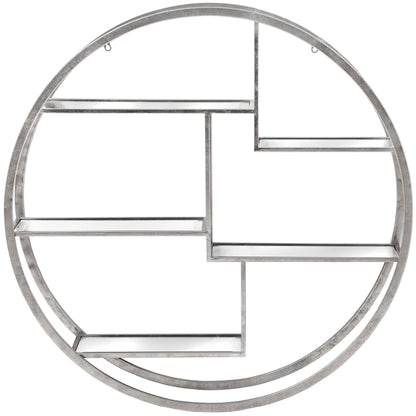 Circular Silver Wall Hanging Multi Shelf - Large