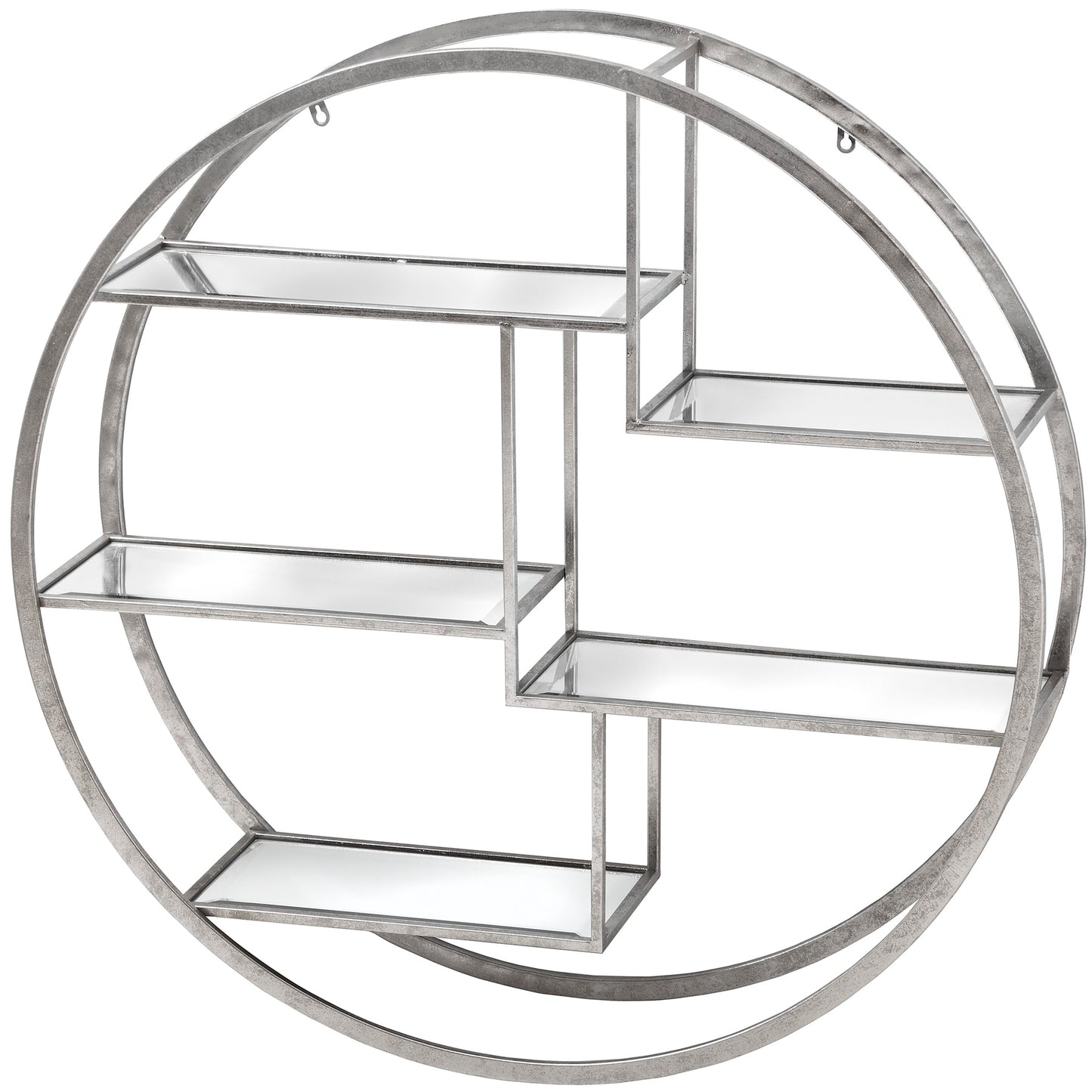 Circular Silver Wall Hanging Multi Shelf - Large