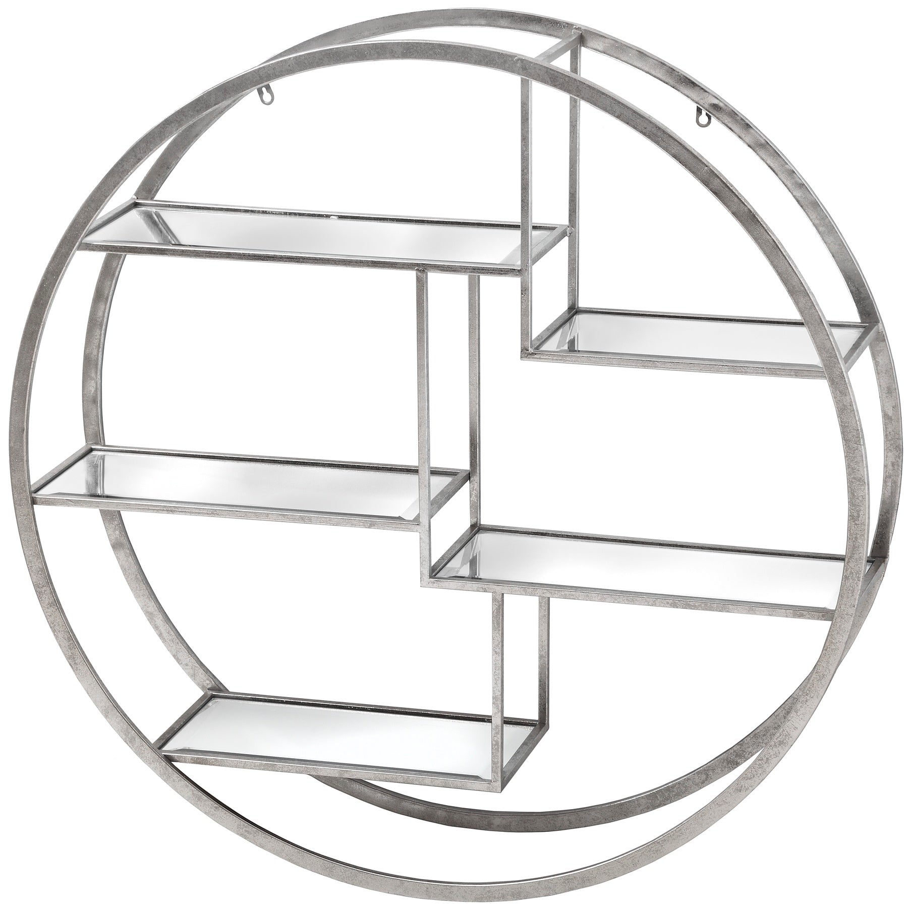 Circular Silver Wall Hanging Multi Shelf - Large