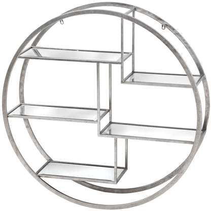 Circular Silver Wall Hanging Multi Shelf - Large