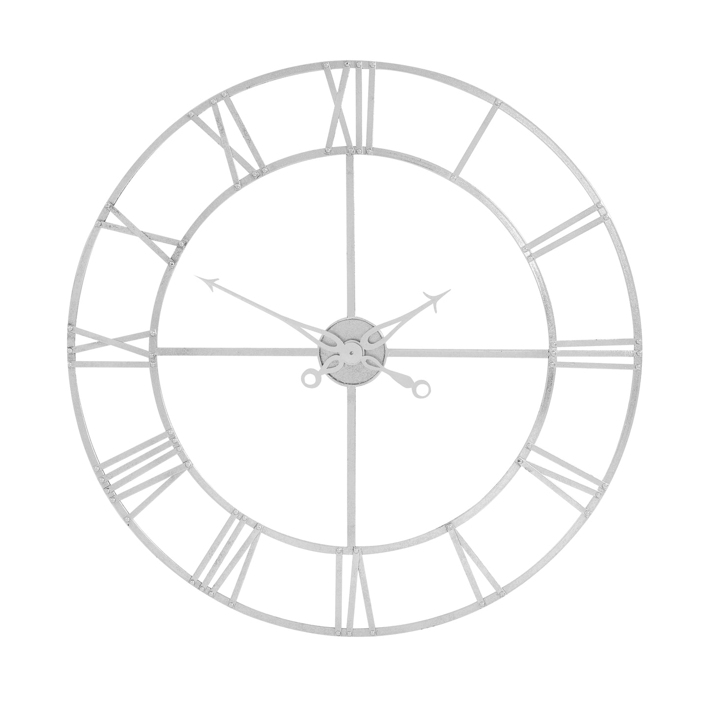 Silver Foil Skeleton Wall Clock - Large