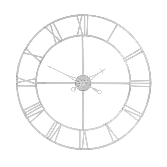 Silver Foil Skeleton Wall Clock - Large