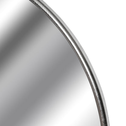 Silver Foil Circular Metal Wall Mirror - Large
