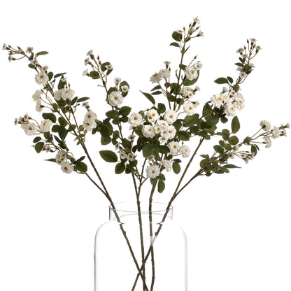 White Wild Meadow Rose Spray
