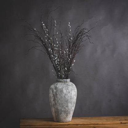 Aged Stone Ceramic Vase - Tall