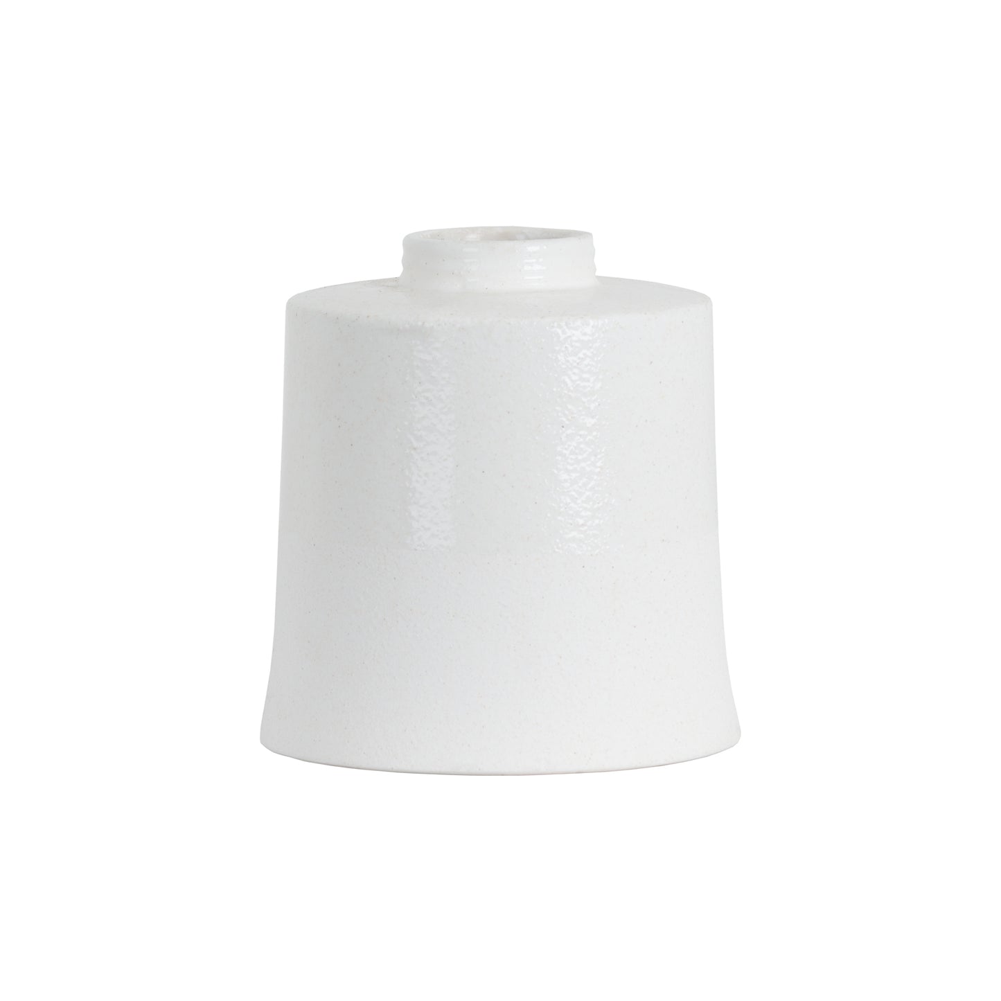 White With Grey Detail Cylindrical Ceramic Vase - Large