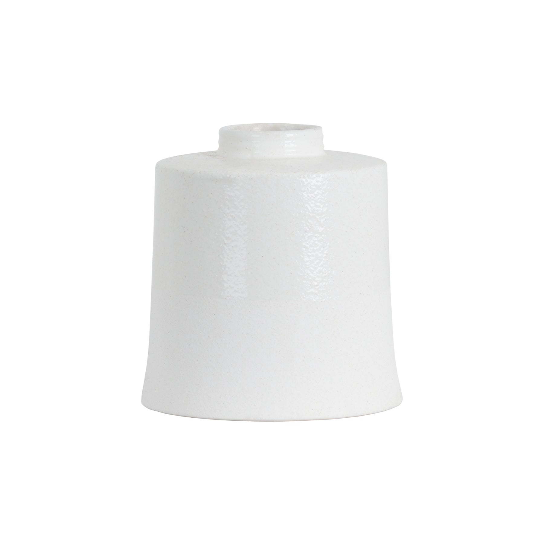 White With Grey Detail Cylindrical Ceramic Vase - Large