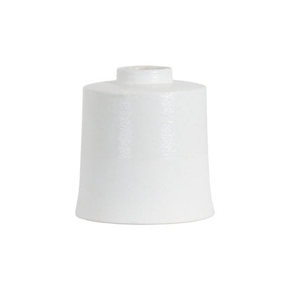 White With Grey Detail Cylindrical Ceramic Vase - Large