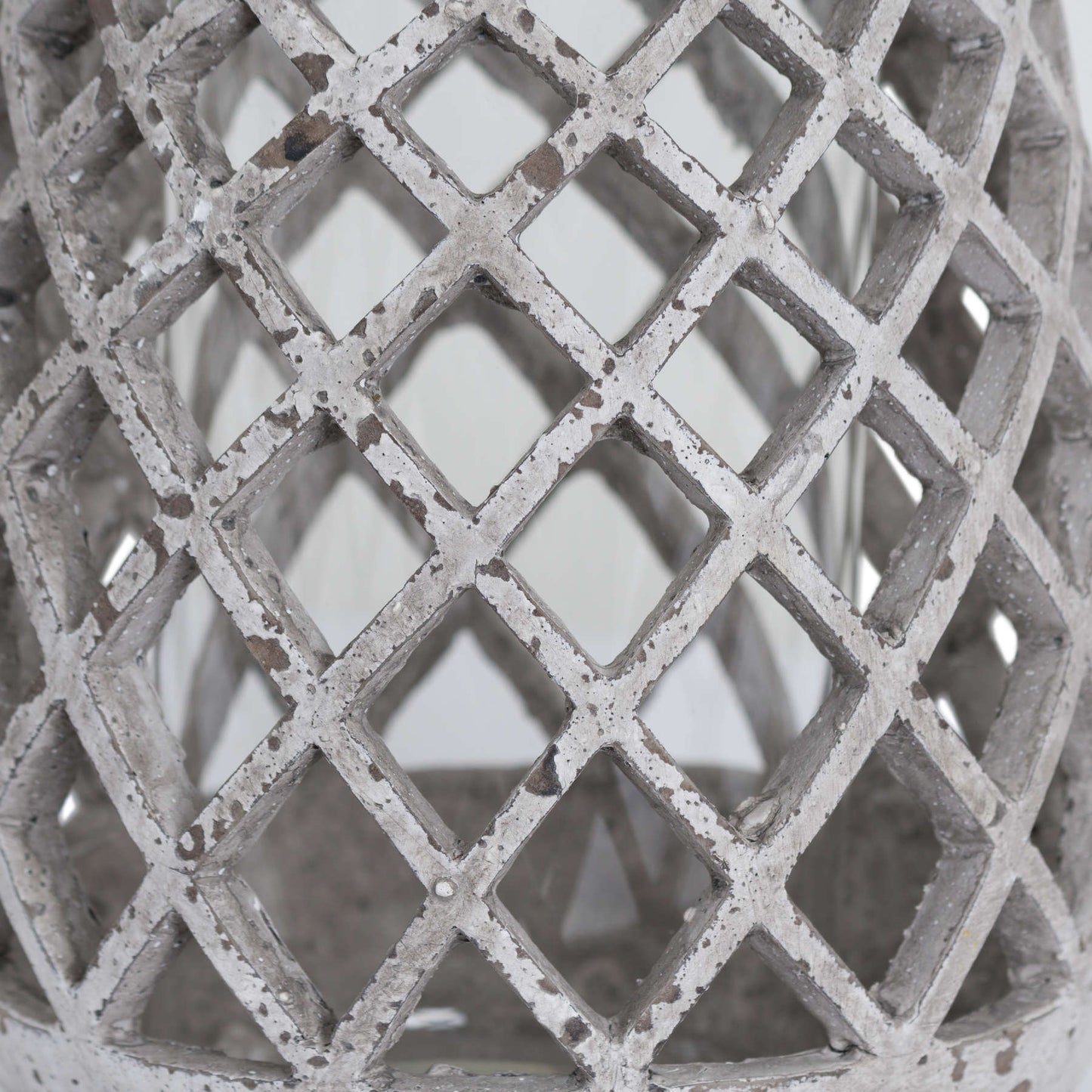 Conical Ceramic Lattice Hurricane Lantern - Large