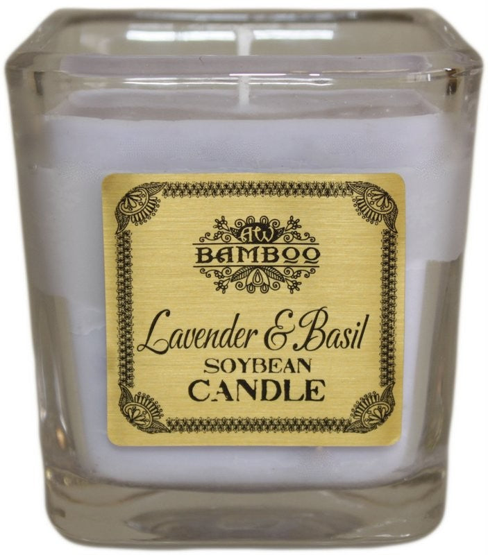 Soybean Wax Scented Candle in Chunky Jar - Lavender & Basil