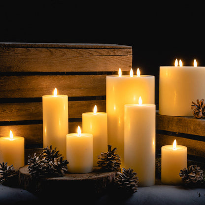 Luxe Collection Natural Glow LED Cream Candle - 3 x 6 inch