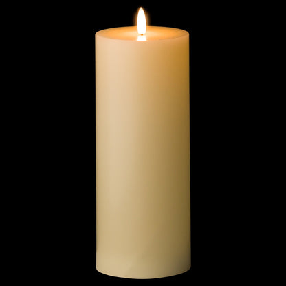 Luxe Collection Natural Glow LED Cream Candle - 3.5 x 9 inch