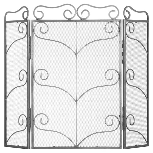 Heavy Antique Silver Fire Screen - Large
