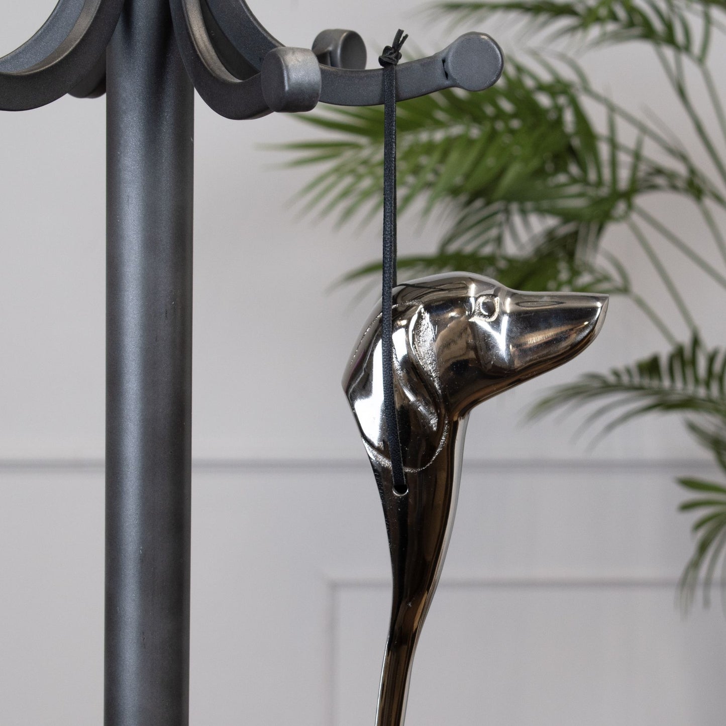 Silver Nickel Detail Shoe Horn -  Dog Head