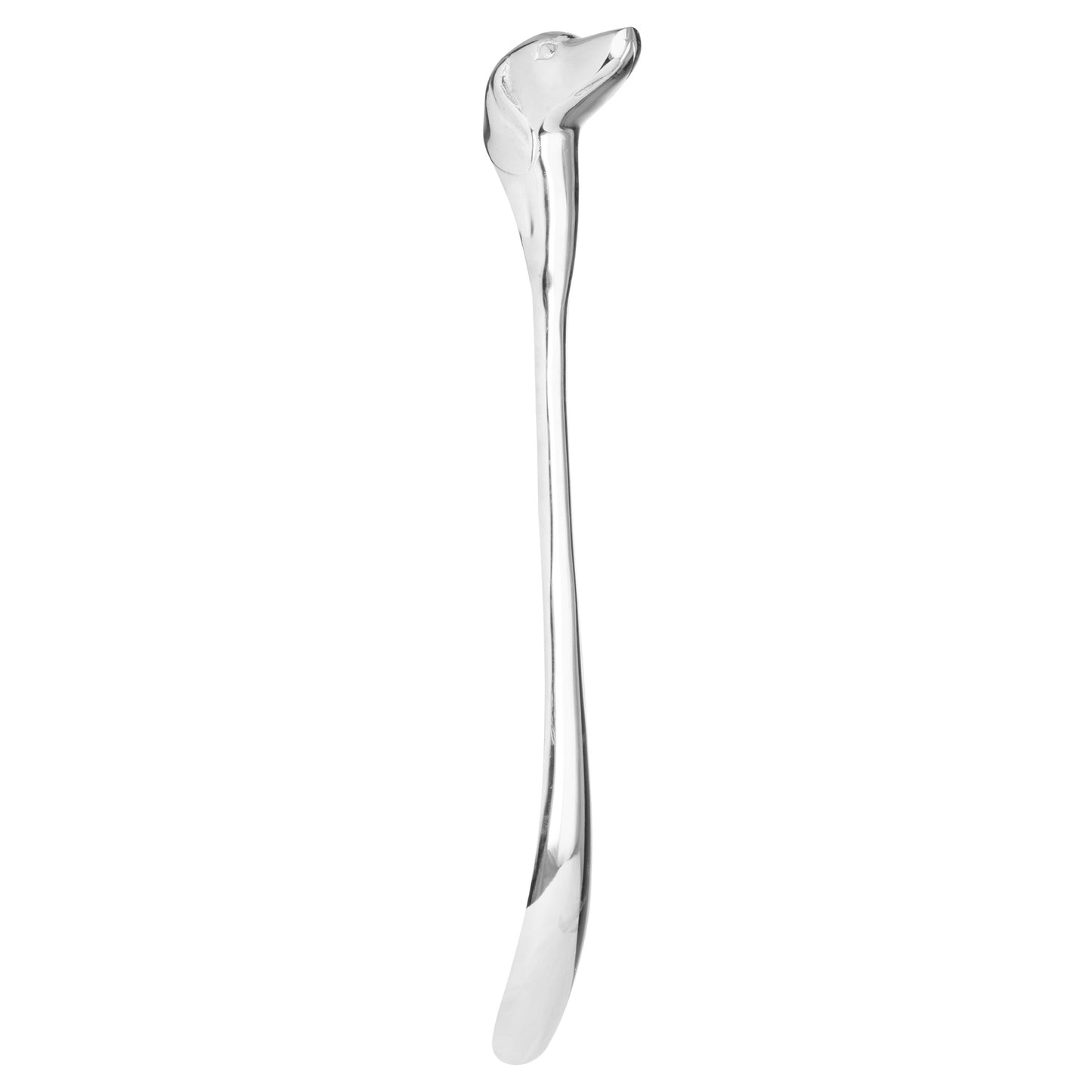 Silver Nickel Detail Shoe Horn -  Dog Head