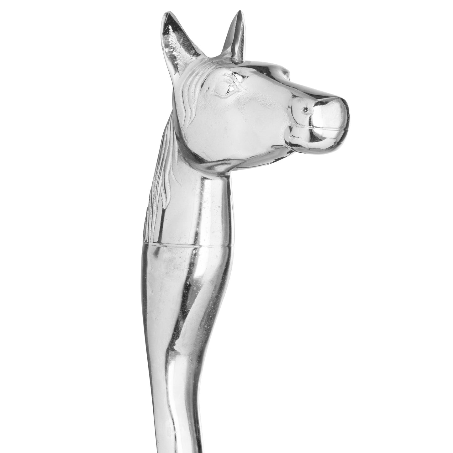 Silver Nickel Detail Shoe Horn - Horse Head