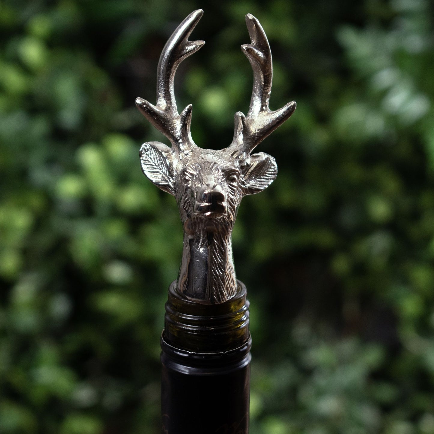 Silver Nickel Bottle Stopper - Reindeer