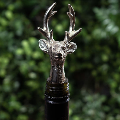 Silver Nickel Bottle Stopper - Reindeer
