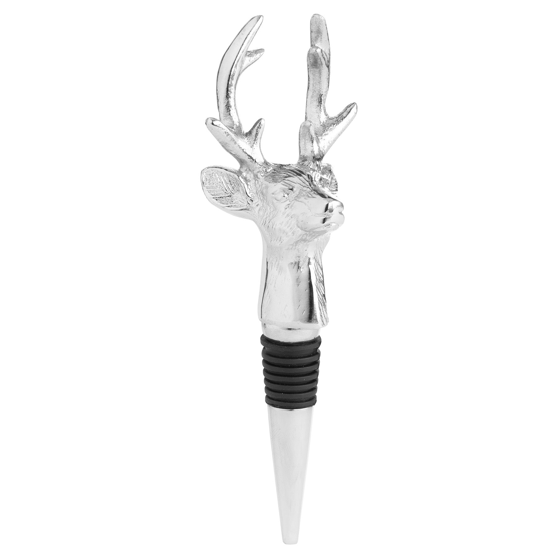 Silver Nickel Bottle Stopper - Reindeer