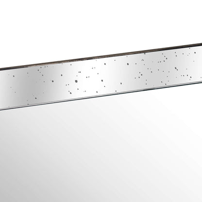 Astor Distressed Mirrored Tray With Wooden Detailing - Large