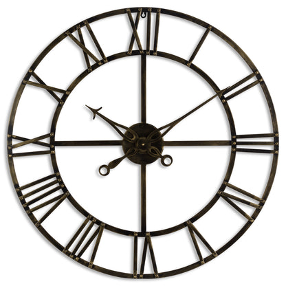Antique Brass Skeleton Clock - Small