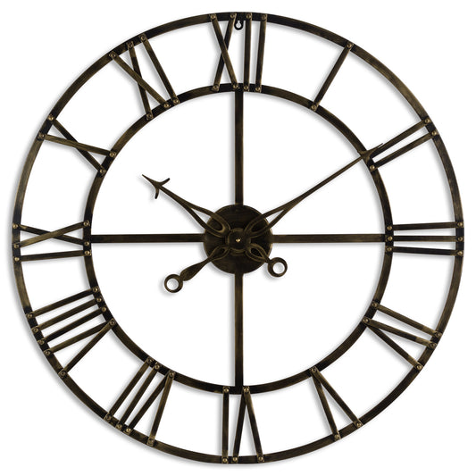 Antique Brass Skeleton Clock - Small