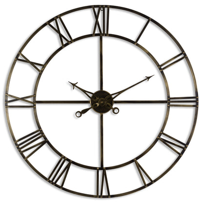 Antique Brass Skeleton Clock - Large