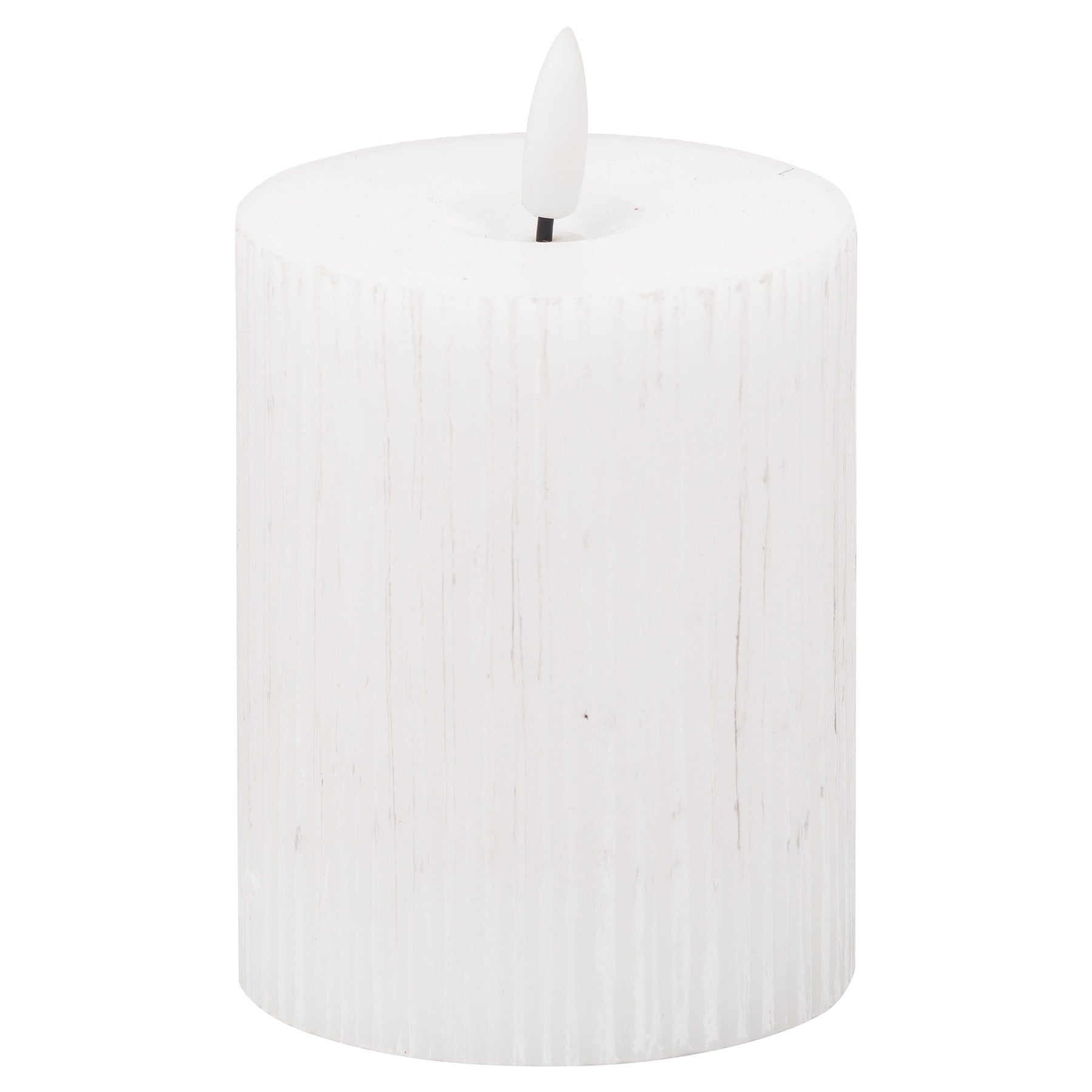 Luxe Collection Natural Glow Textured Ribbed LED Candle - 3 x 4 inch