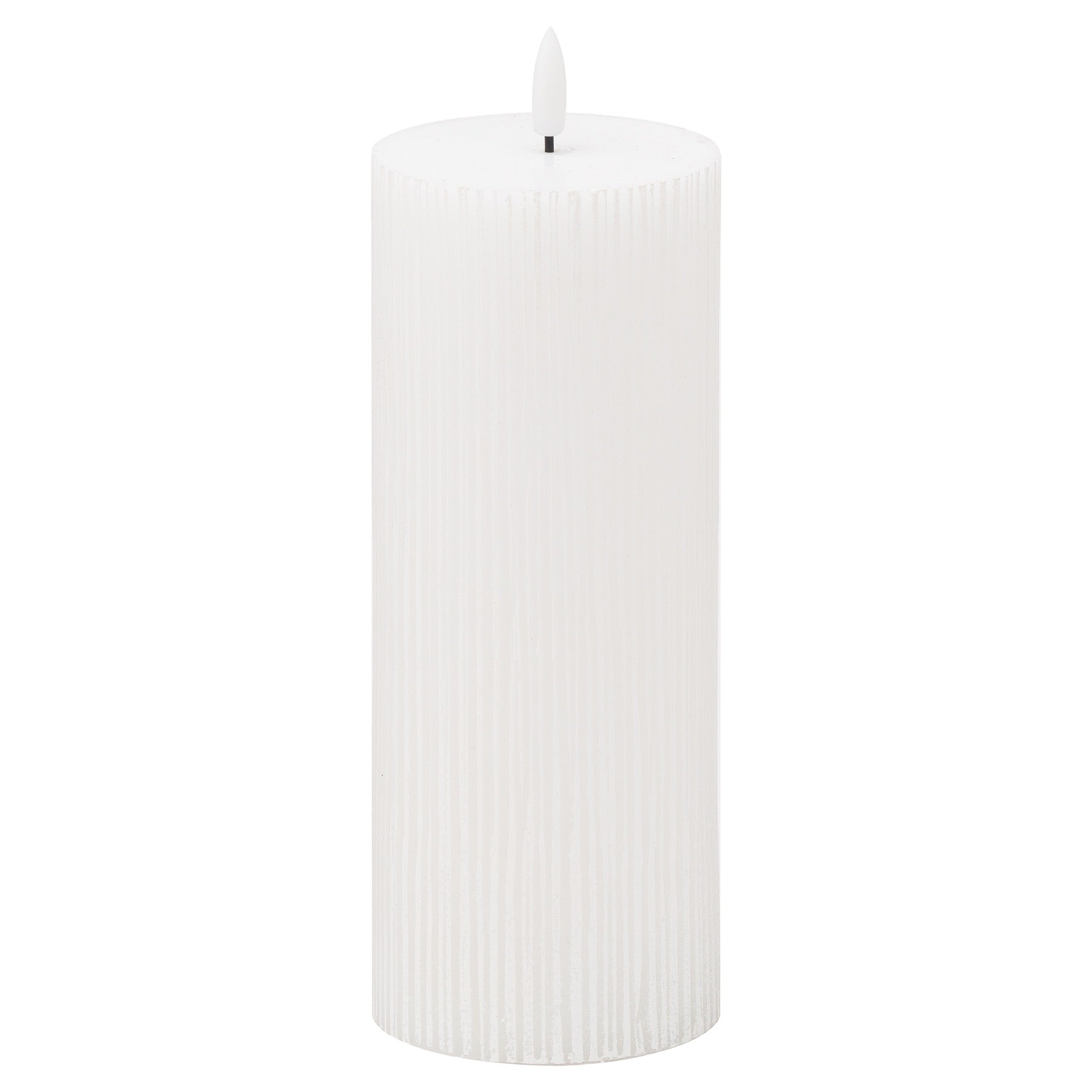 Luxe Collection Natural Glow Textured Ribbed LED Candle - 3 x 8 inch