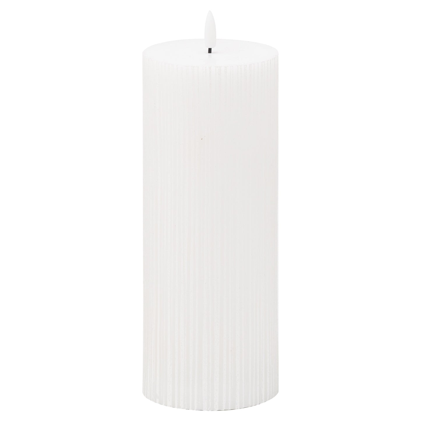 Luxe Collection Natural Glow Textured Ribbed LED Candle - 3.5 x 9 inch
