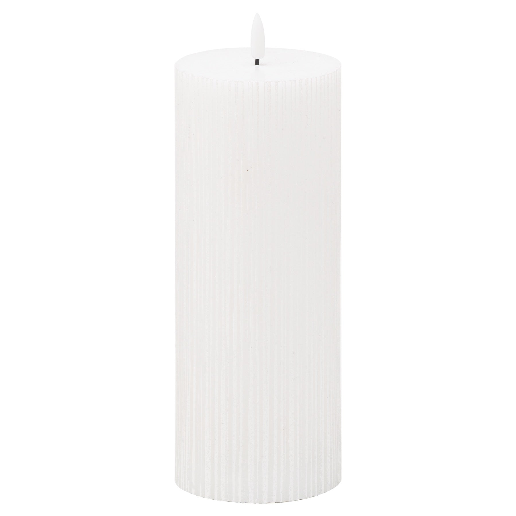 Luxe Collection Natural Glow Textured Ribbed LED Candle - 3.5 x 9 inch