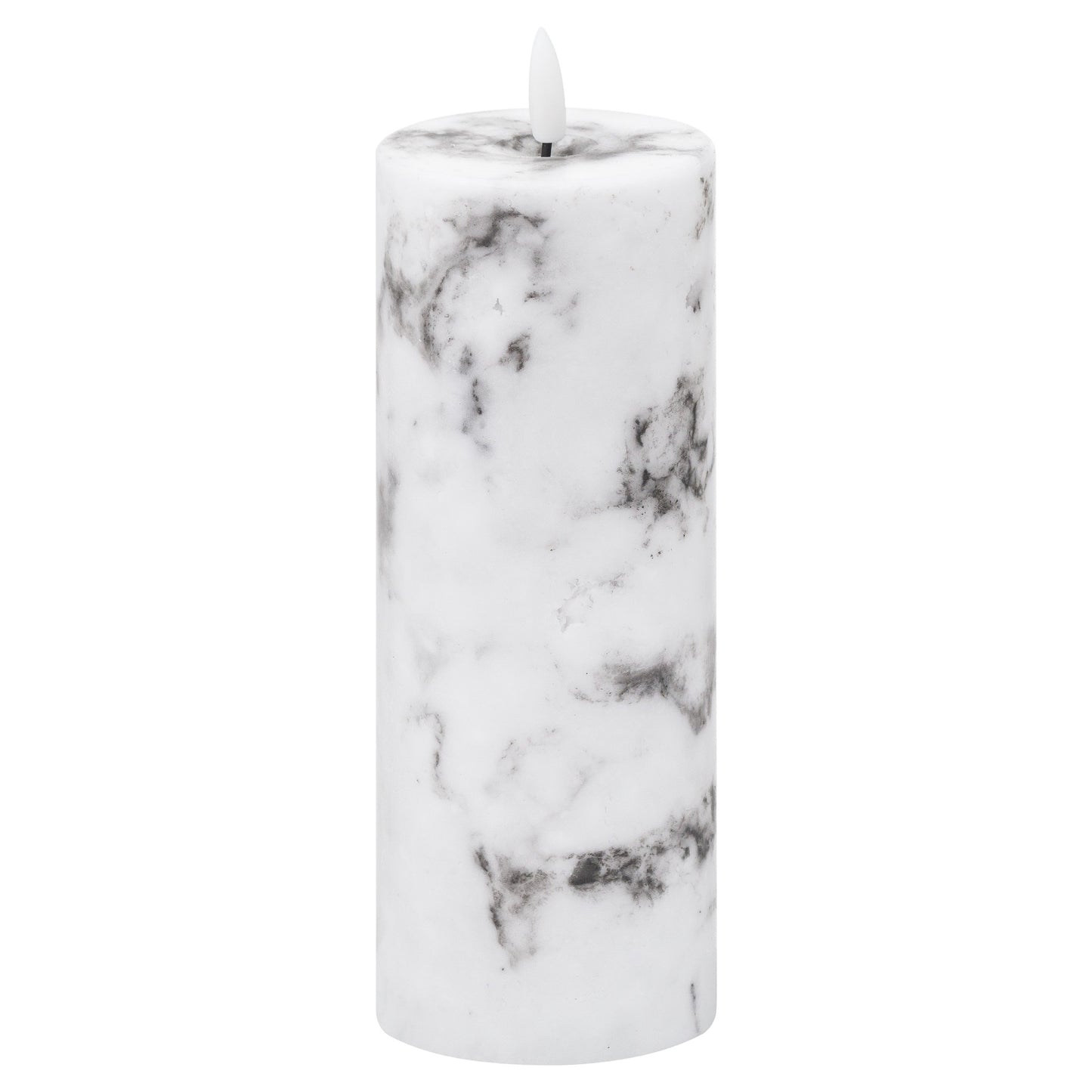 Luxe Collection Natural Glow Marble Effect LED Candle - 3 x 8 inch