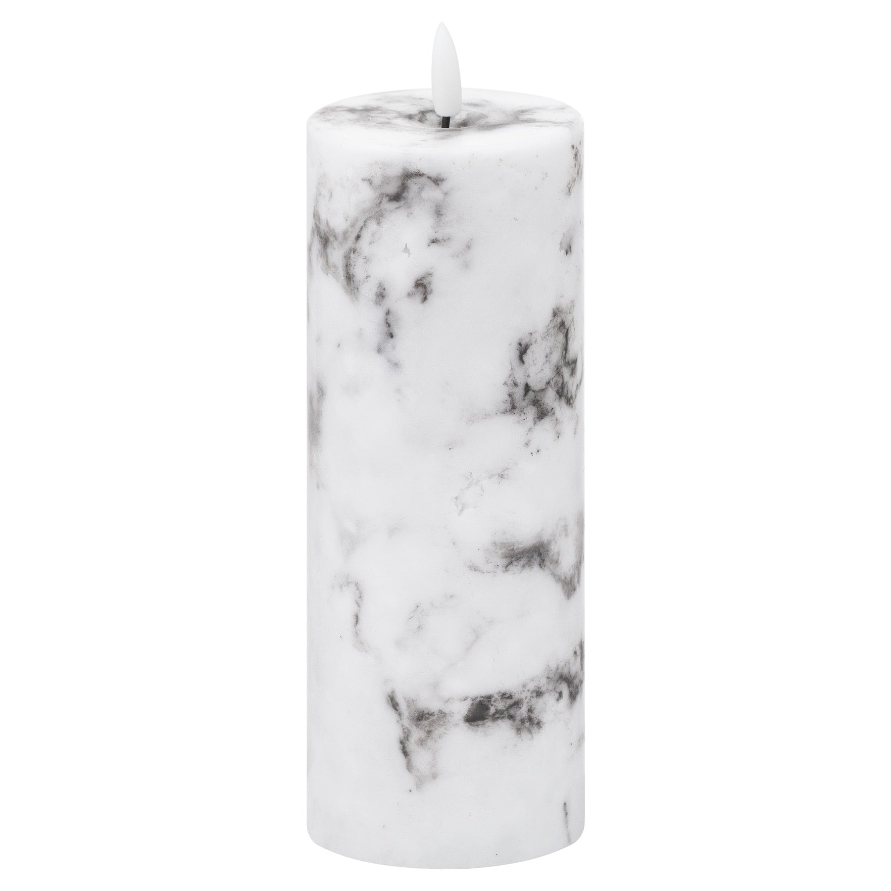 Luxe Collection Natural Glow Marble Effect LED Candle - 3 x 8 inch