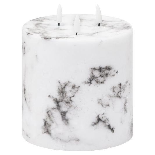 Luxe Collection Natural Glow Marble Effect LED Candle - 6 x 6 inch