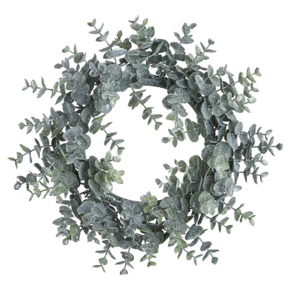 Frosted Eucalyptus Candle Wreath - Large