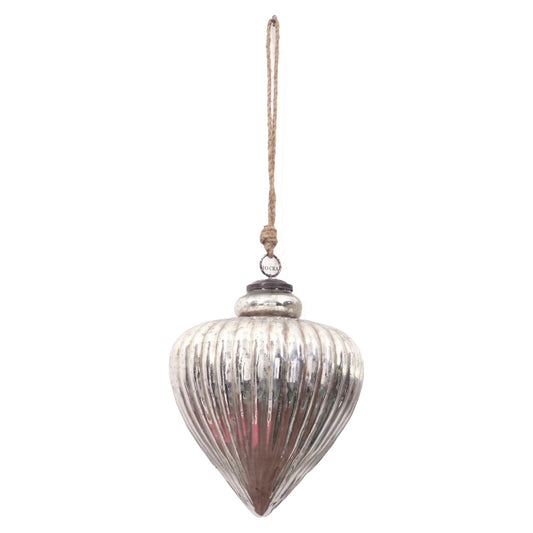 The Noel Collection Antique Silver Vallupe Bauble - Large