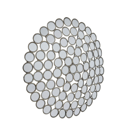 Round Convex Antiqued Silver Multi Mirror - Large