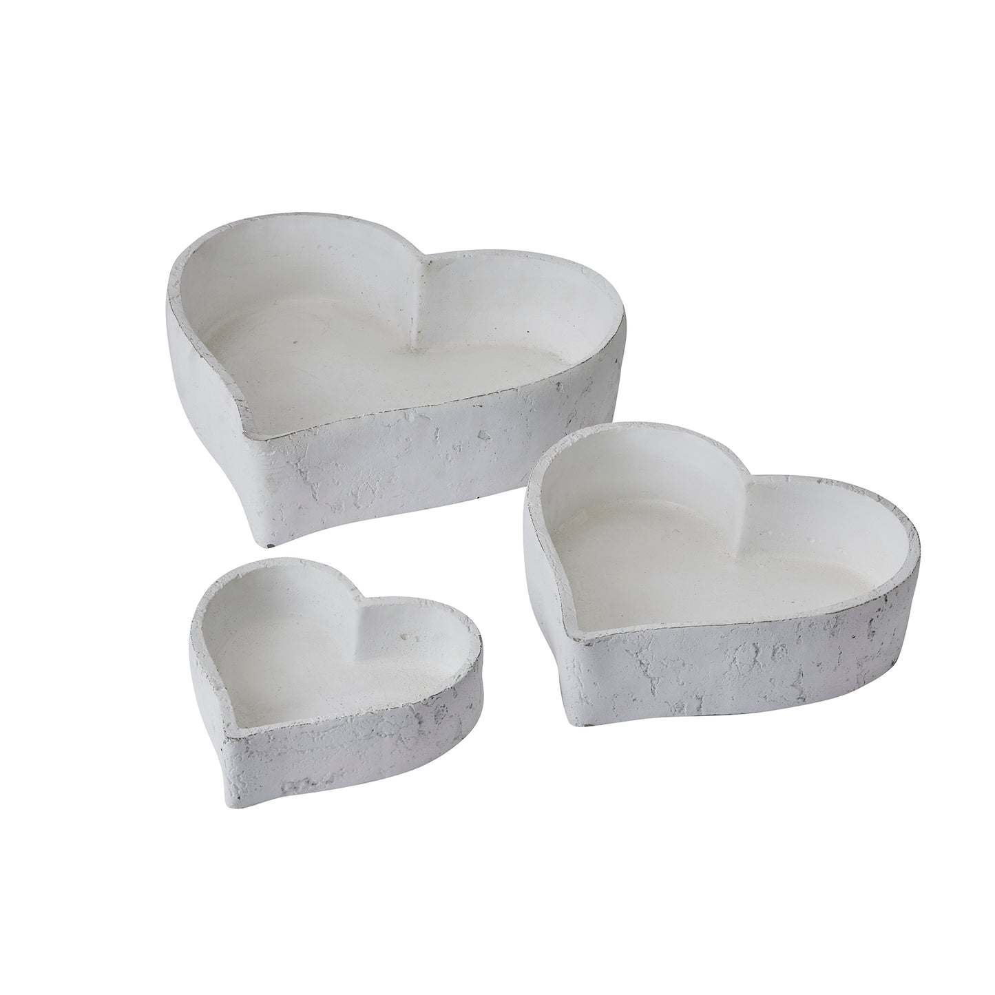 Set Of Three Matt White Ceramic Dishes - Large