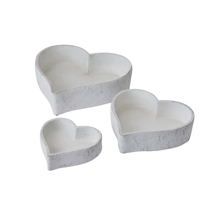 Set Of Three Matt White Ceramic Dishes - Large