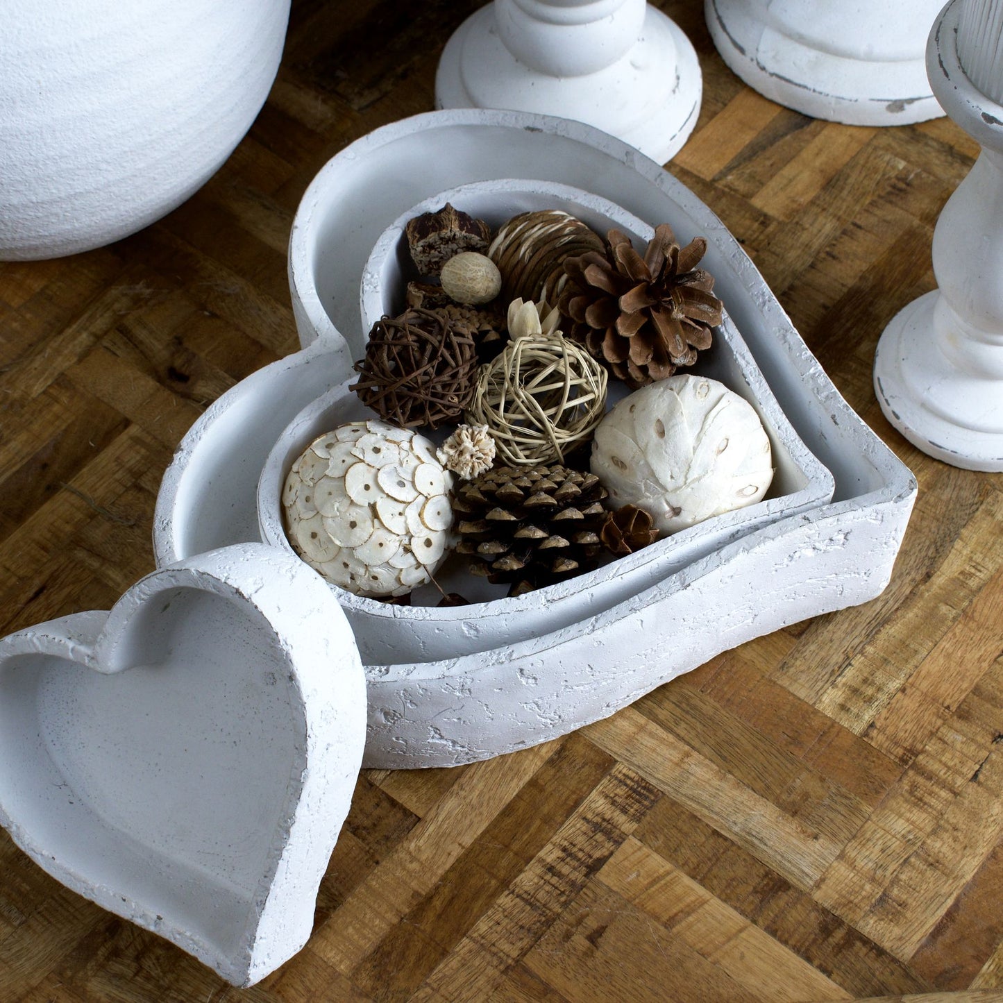 Set Of Three Matt White Ceramic Dishes - Large