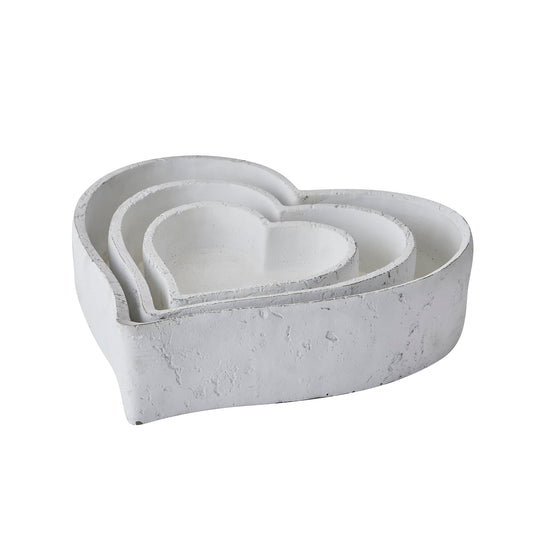 Set Of Three Matt White Ceramic Dishes - Large