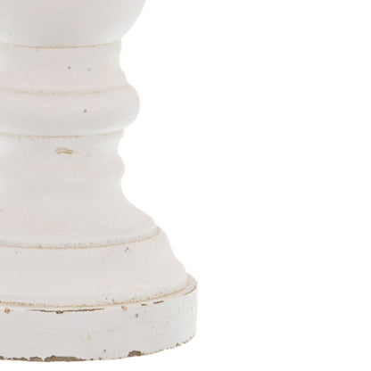Matt White Ceramic Column Candle Holder - Small
