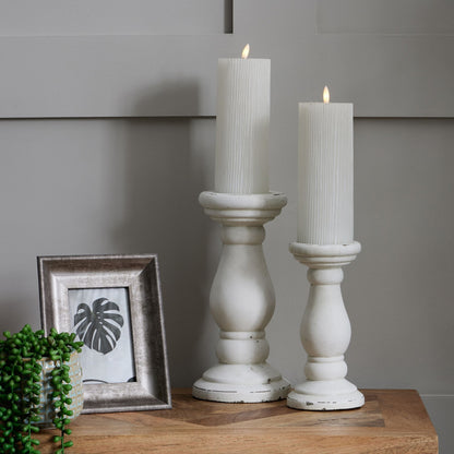 Matt White Ceramic Candle Holder - Small