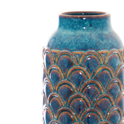 Seville Collection Indigo Scalloped Vase - Large
