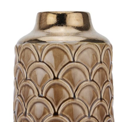 Seville Collection Caramel Scalloped Vase - Small