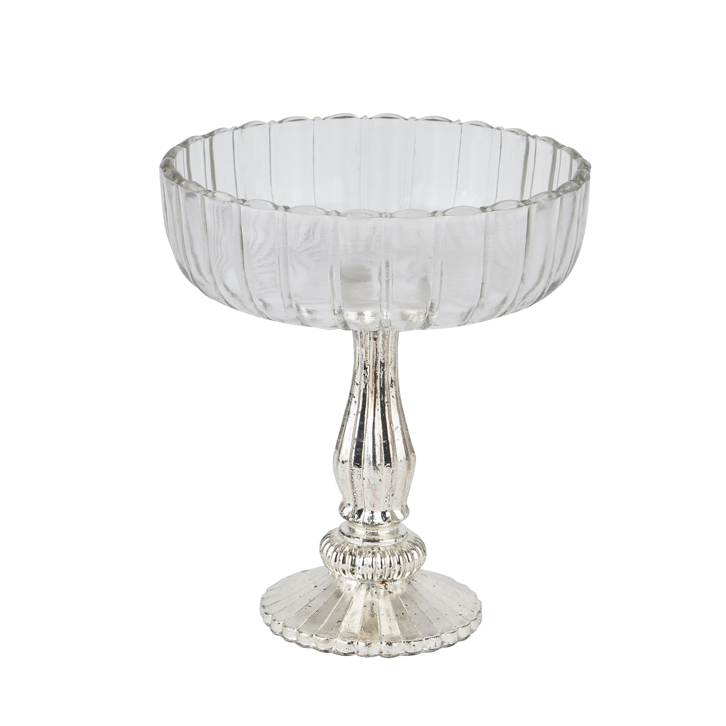 Fluted Glass Display Bowl - Medium