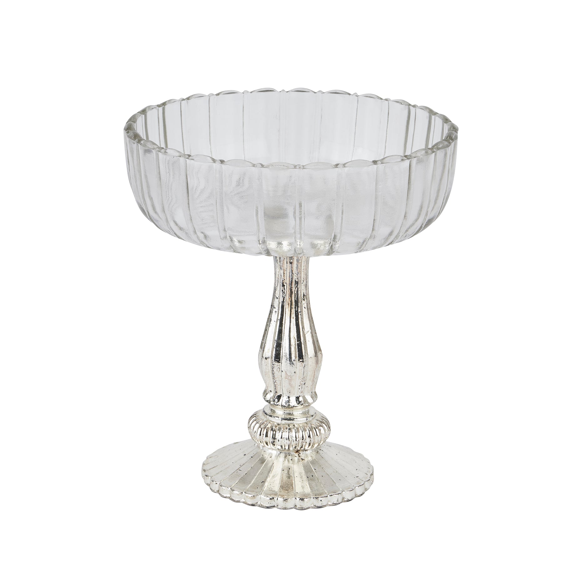 Fluted Glass Display Bowl - Medium
