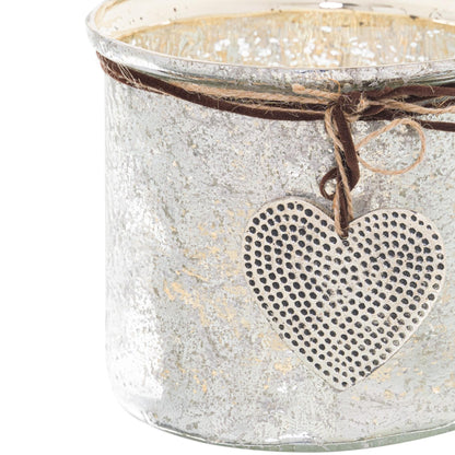 Murcury Hammered Heart Candle Holder - Medium